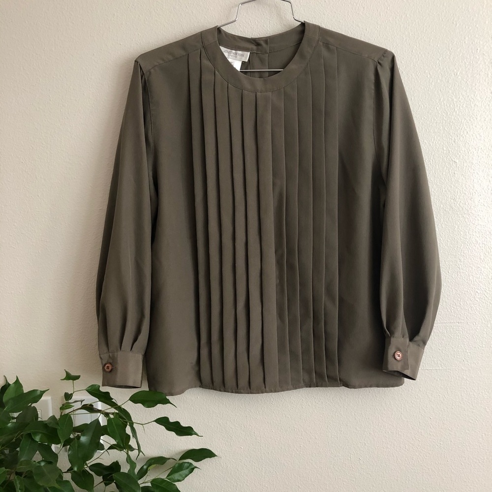 SOLD • pleated button back blouse